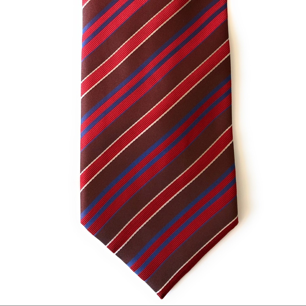 Marco Caldi Necktie 100% Silk ITALY Red/Blue/brown